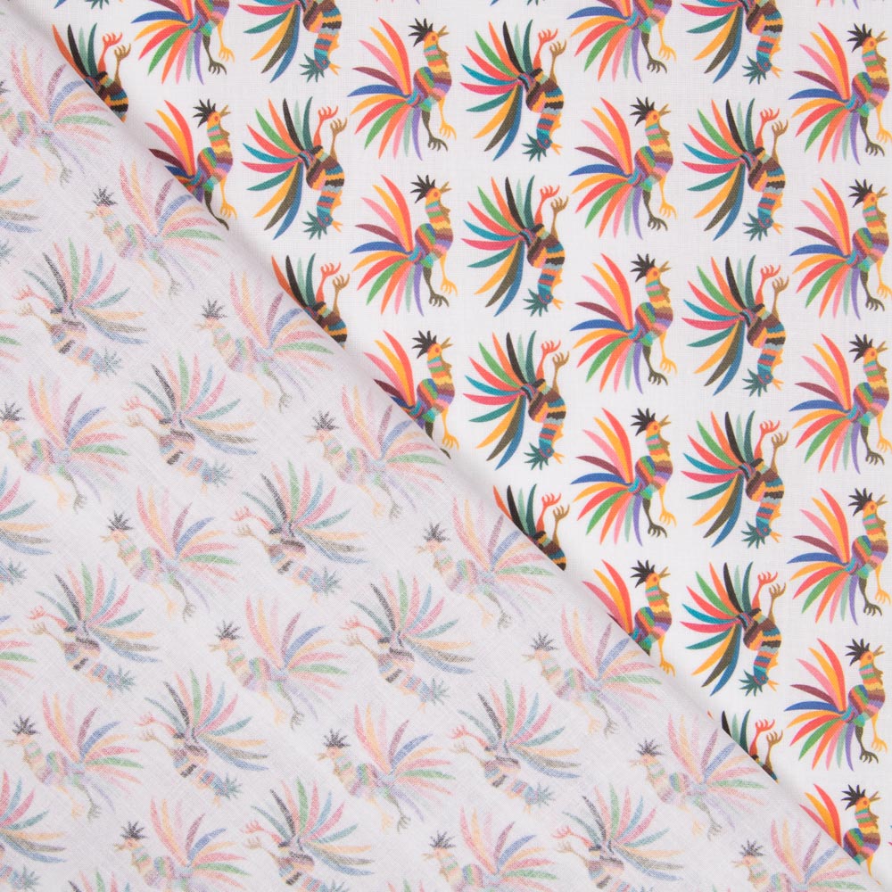 Popeline Galos Multicolorido - Ribes y Casals