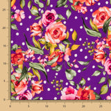 Crepe Bolinhas e Flores Roxo - Ribes y Casals