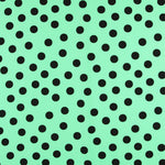 Tecido Crepe Bola Branca Fundo Verde 7 mm - Ribes y Casals