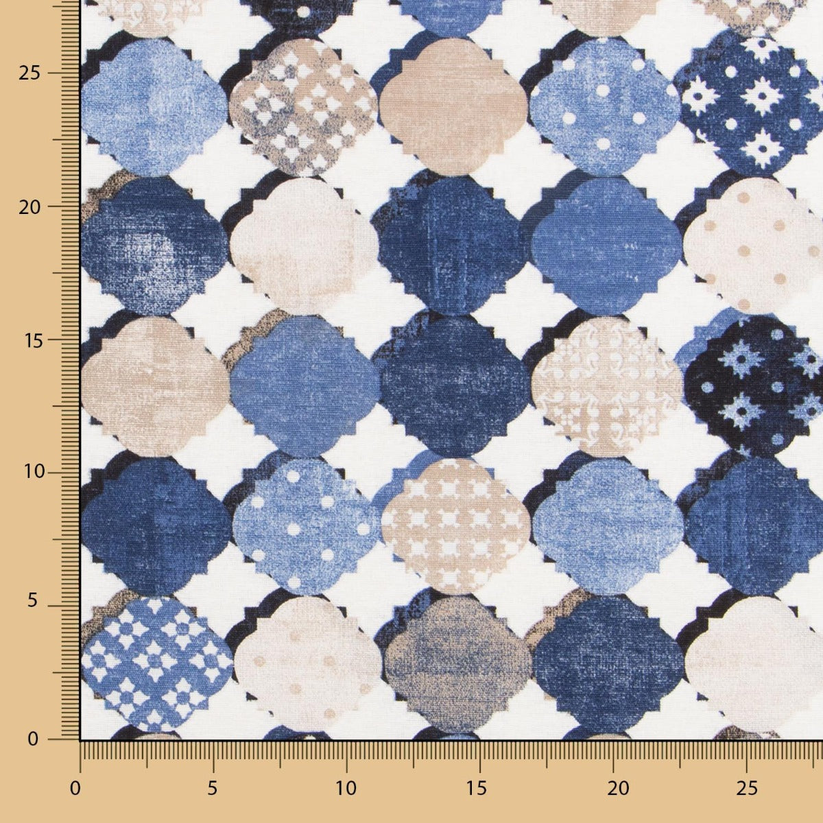 Loneta Estampada Patch Azules - Ribes y Casals