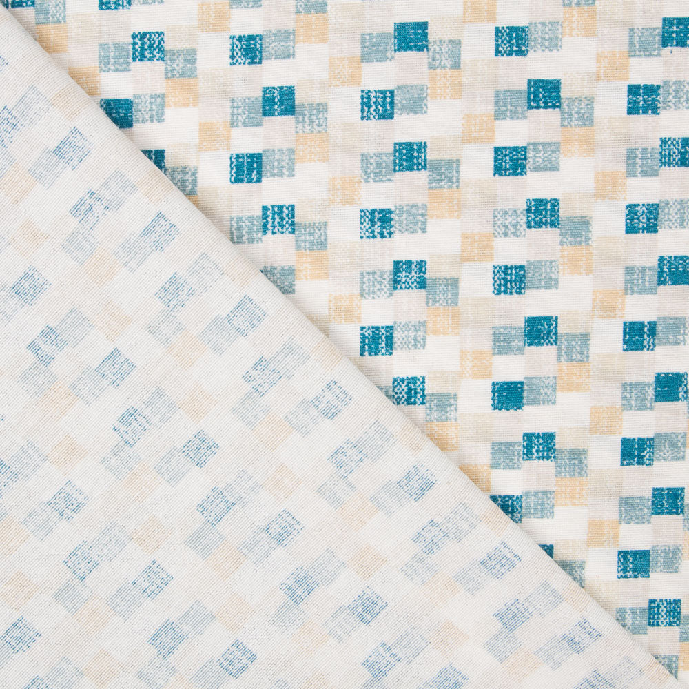 Loneta Estampada Cuadrados Mosaico - Ribes y Casals