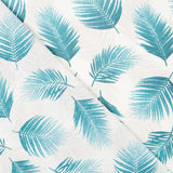 Algodón Resinado Hojas Palmera Turquesa - Ribes y Casals