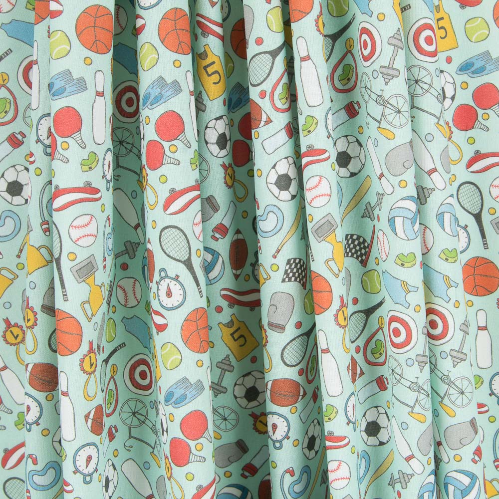 Popelín Sports Verde Agua - Ribes y Casals