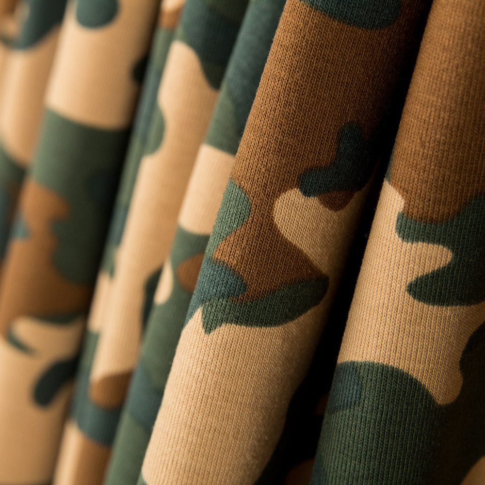 Tela Punto Algodón Camuflaje Verde - Ribes y Casals