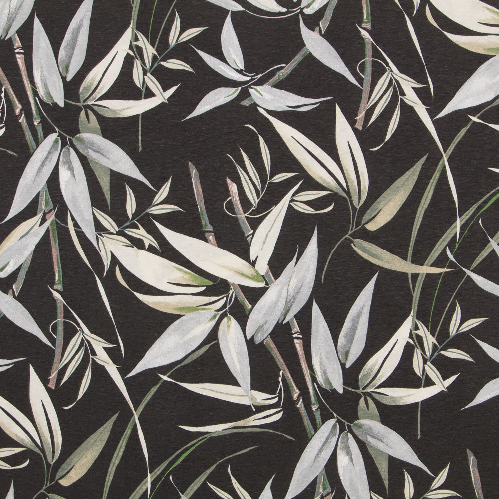 Tecido de Lona Estampada Tropic Preto - Ribes y Casals