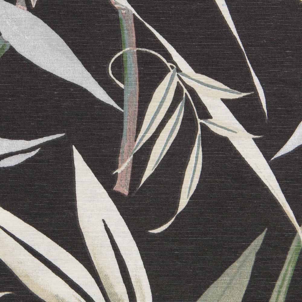 Tecido de Lona Estampada Tropic Preto - Ribes y Casals