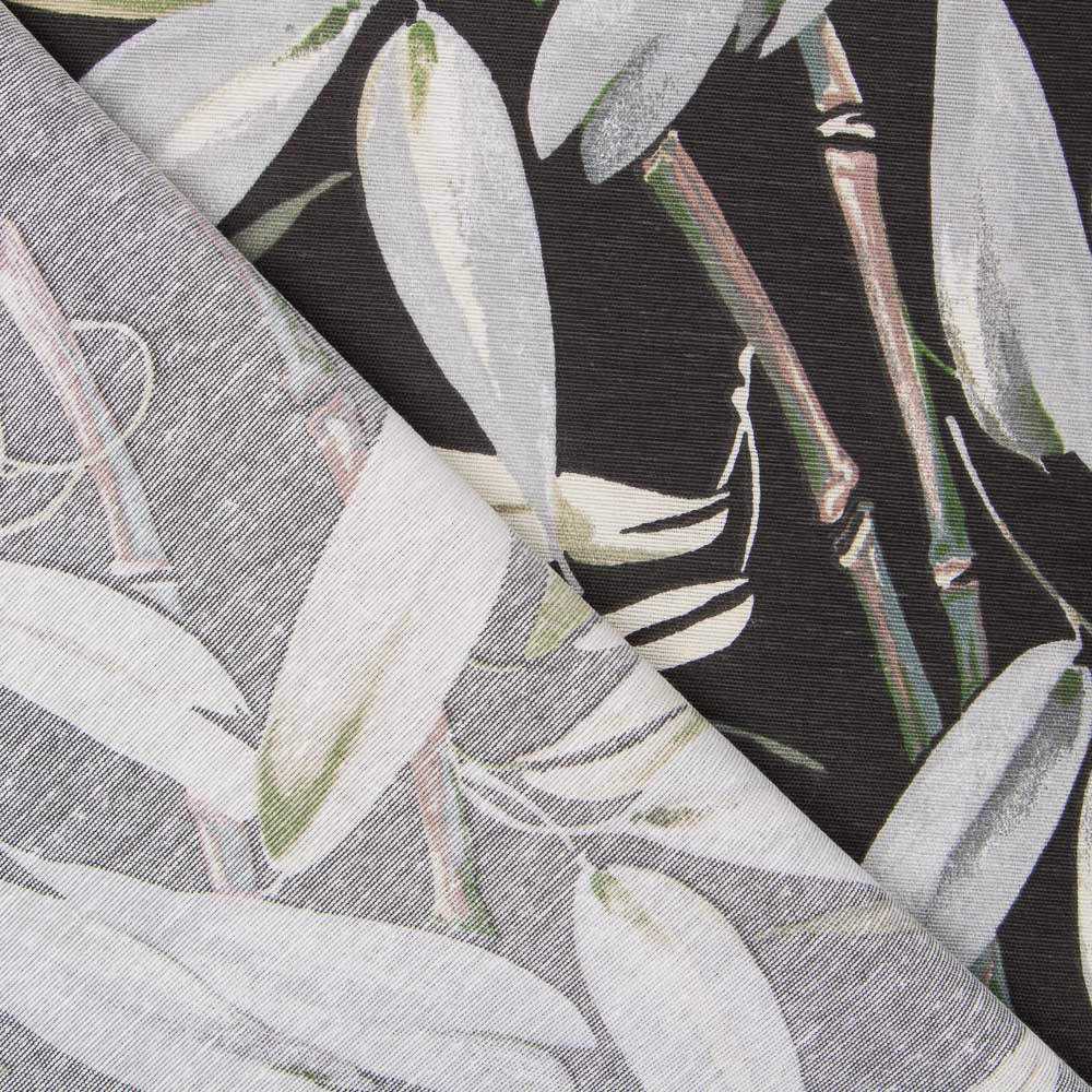 Tecido de Lona Estampada Tropic Preto - Ribes y Casals