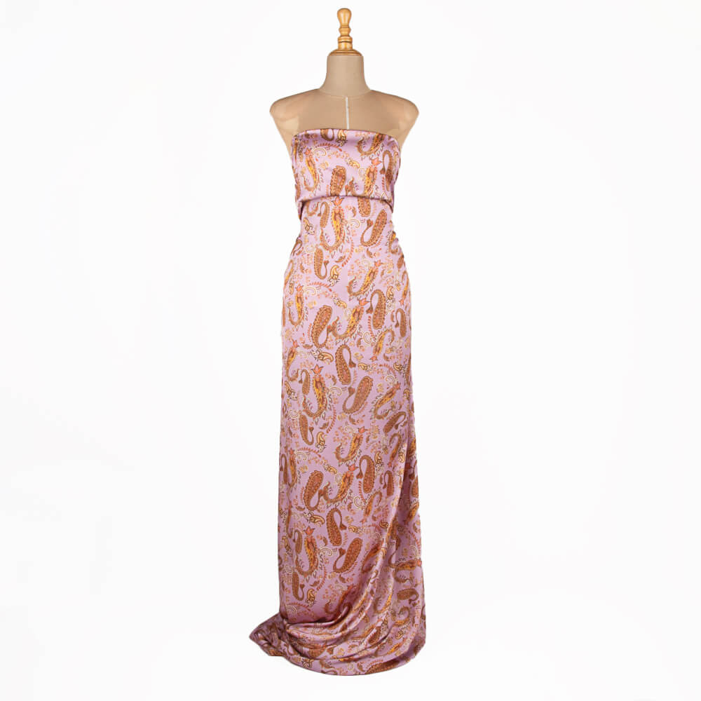 Cetim Estampado Atenea Malva - Ribes y Casals