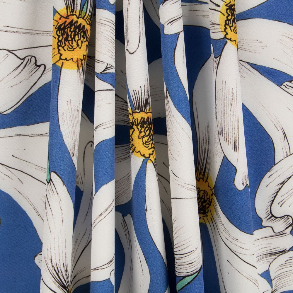 Retal Bielástico Flores Azul 150x140 cm - Ribes y Casals