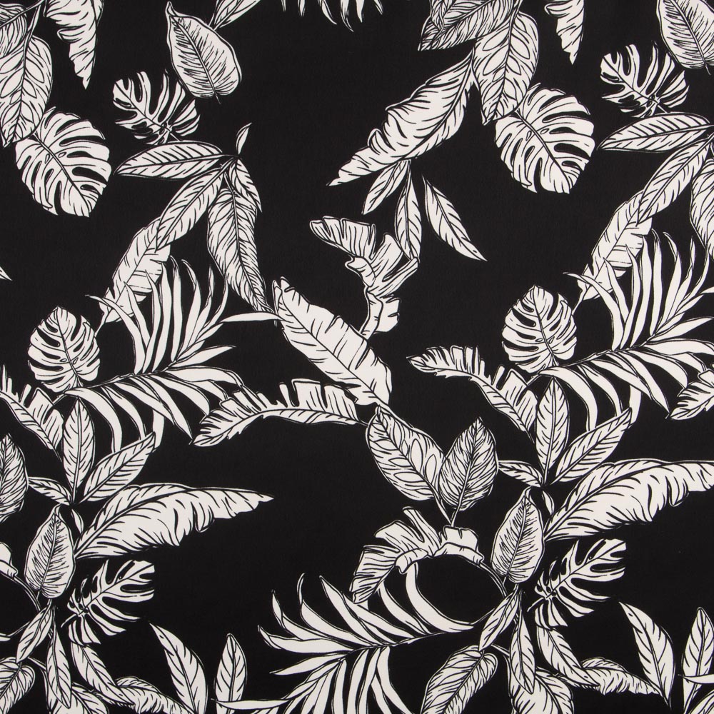 Crepe Cetim Tropic Preto - Ribes y Casals