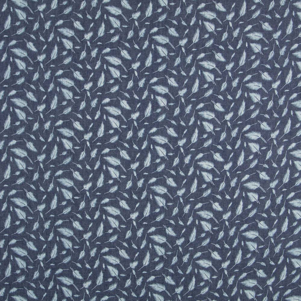 Denim Algodão Escuro Penas - Ribes y Casals