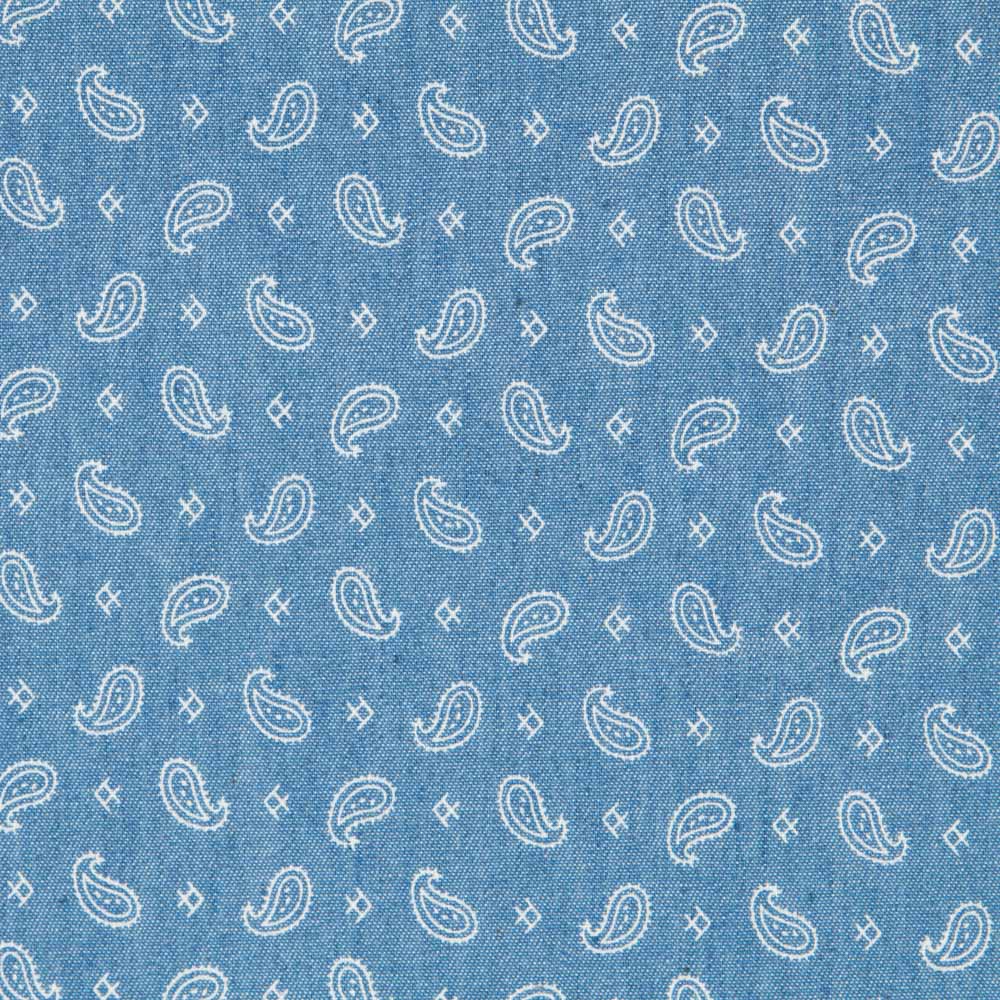 Denim Algodão Claro Caxemira Mini - Ribes y Casals
