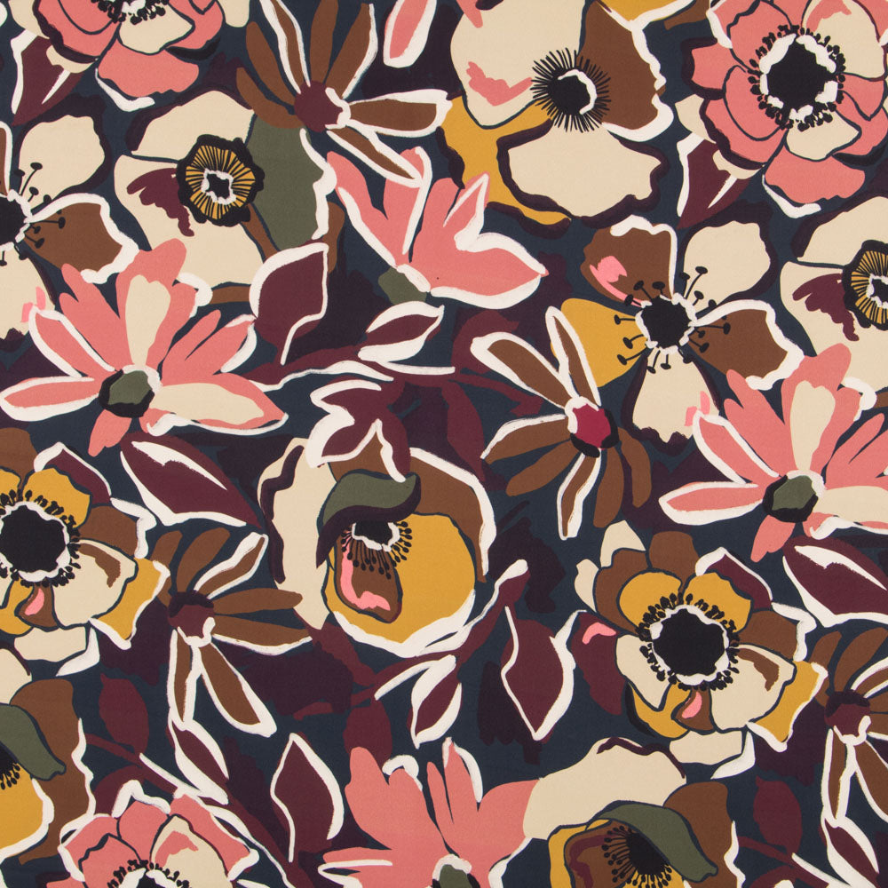 Crepe Fino Botânica Castanho - Ribes y Casals