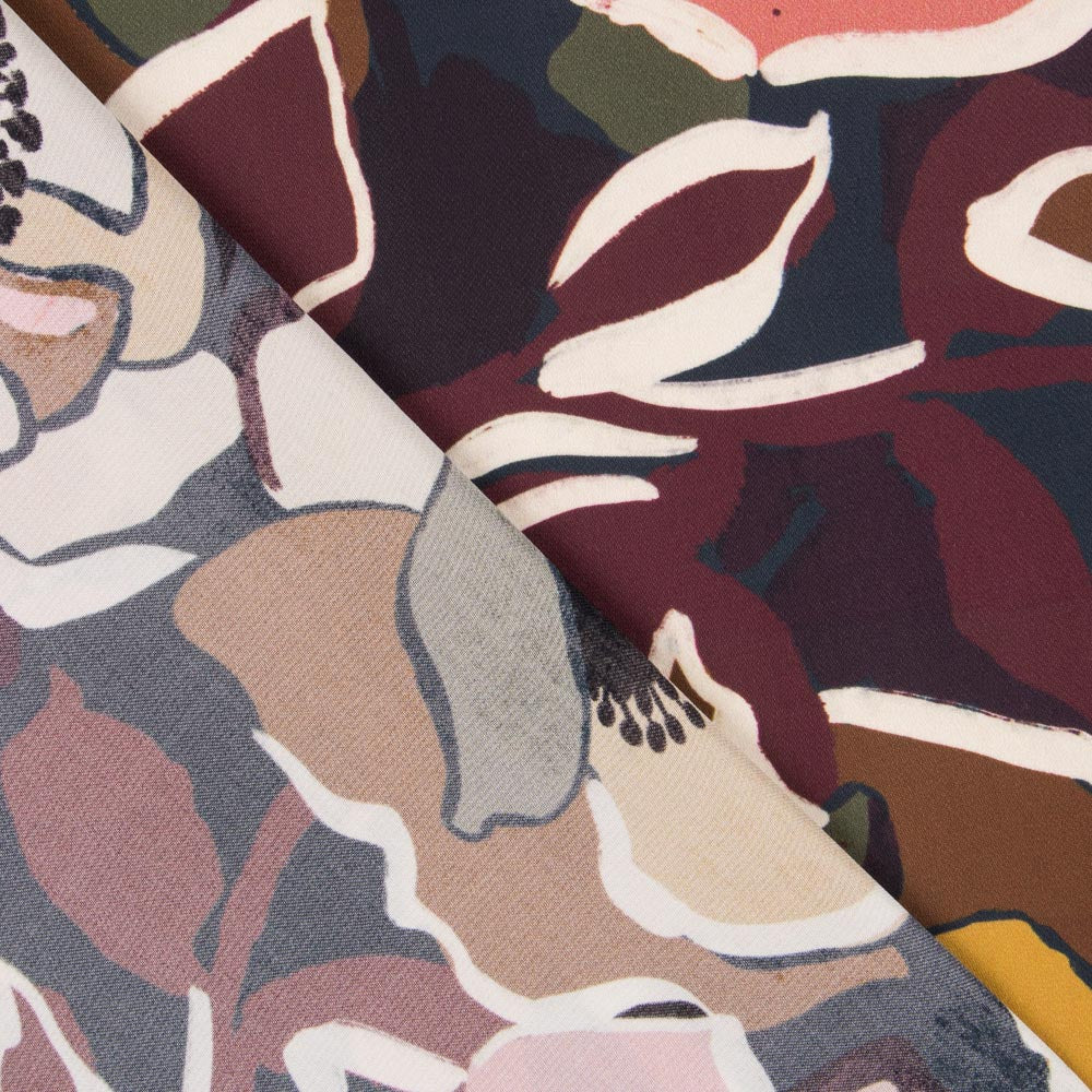 Crepe Fino Botânica Castanho - Ribes y Casals