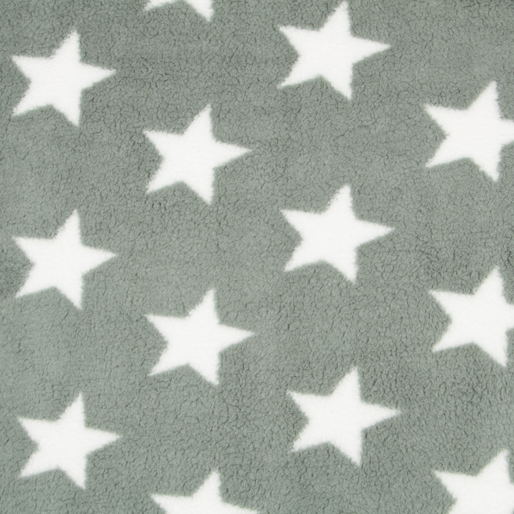 Tecido Polar Coralina Curly Stars Verde - Ribes y Casals