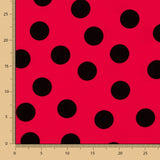 Crepe Lunares Negro 33mm Rojo - Ribes y Casals