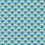 Popelín Algodón Abanico Azules - Ribes y Casals