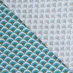 Popelín Algodón Abanico Azules - Ribes y Casals