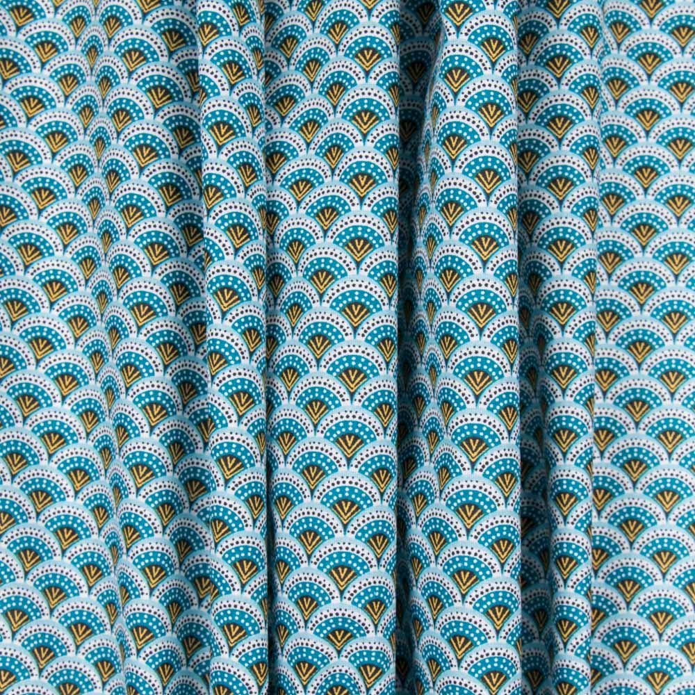 Popelín Algodón Abanico Azules - Ribes y Casals