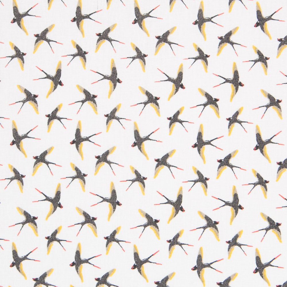 Popelín Algodón Pájaros Crudo - Ribes y Casals