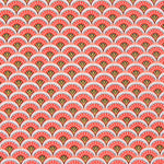 Popelín Algodón Abanico Rojos - Ribes y Casals