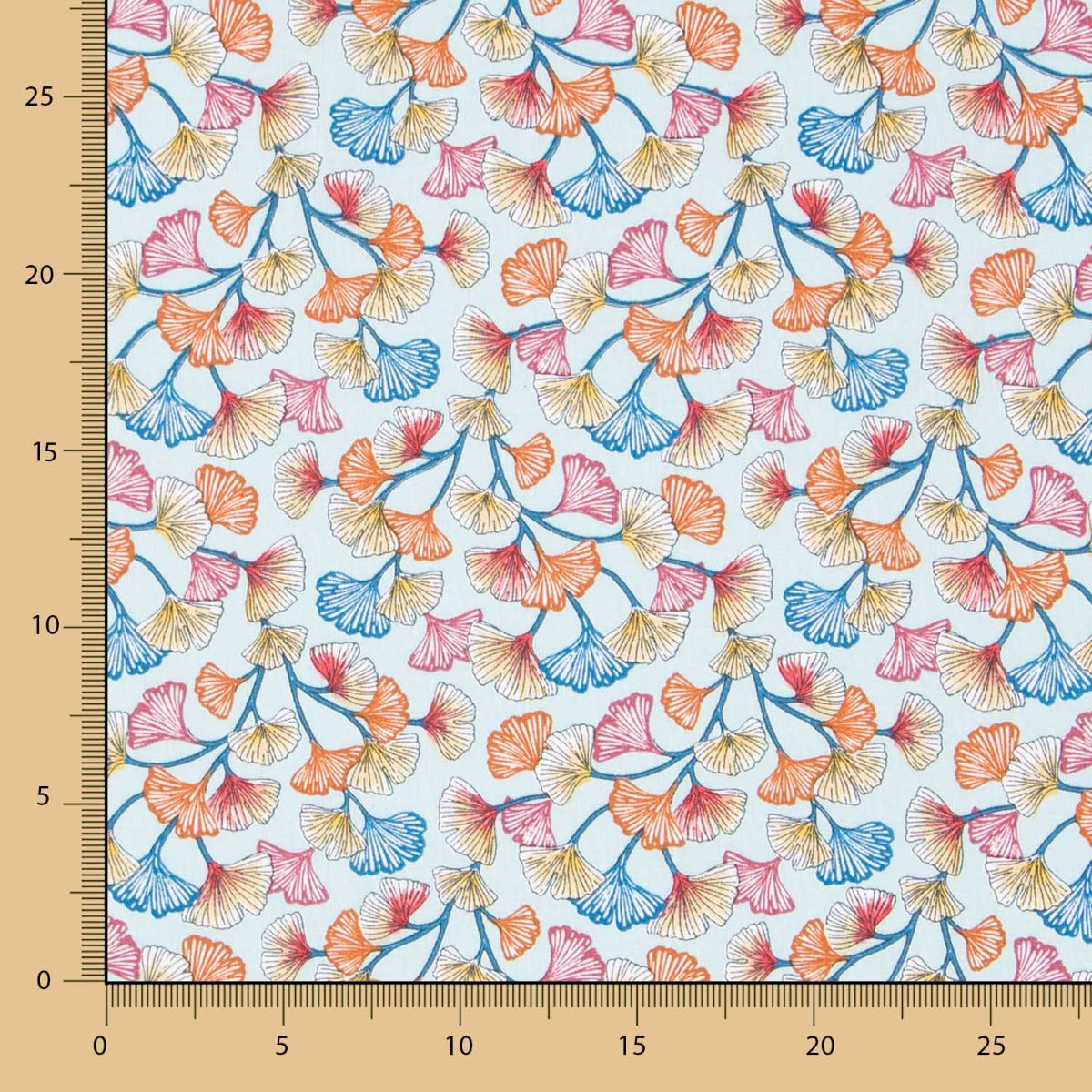 Popelín Algodón Corales Azul - Ribes y Casals