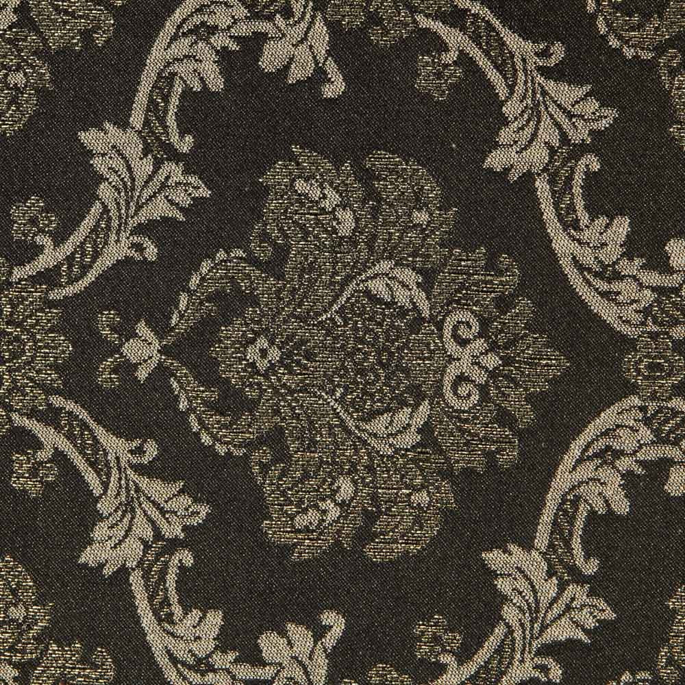 Jacquard Damasco Lurex Preto Ouro - Ribes y Casals