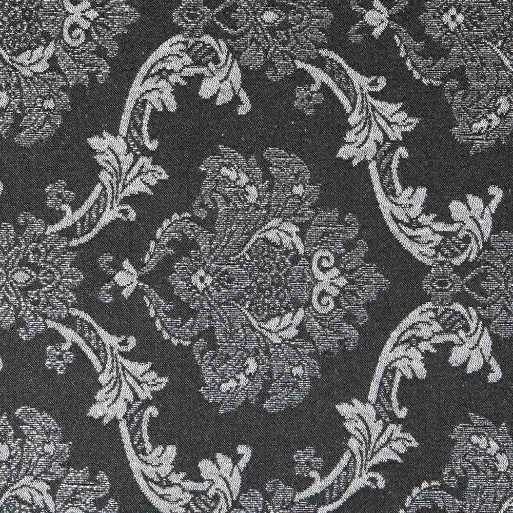 Jacquard Damasco Lurex Preto Prata - Ribes y Casals