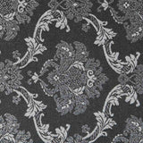 Jacquard Damasco Lurex Preto Prata - Ribes y Casals