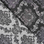 Jacquard Damasco Lurex Preto Prata - Ribes y Casals