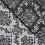 Jacquard Damasco Lurex Preto Prata - Ribes y Casals