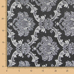 Jacquard Damasco Lurex Preto Prata - Ribes y Casals