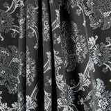 Jacquard Damasco Lurex Preto Prata - Ribes y Casals