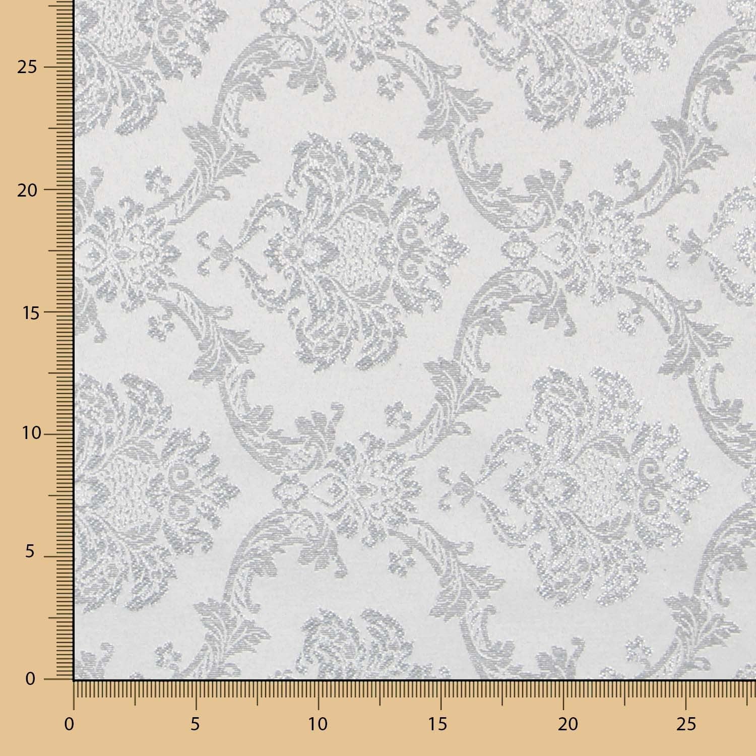 Jacquard Damasco Lurex Prata - Ribes y Casals