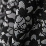Jacquard Floral Preto Cinzento - Ribes y Casals