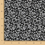 Jacquard Floral Preto Cinzento - Ribes y Casals