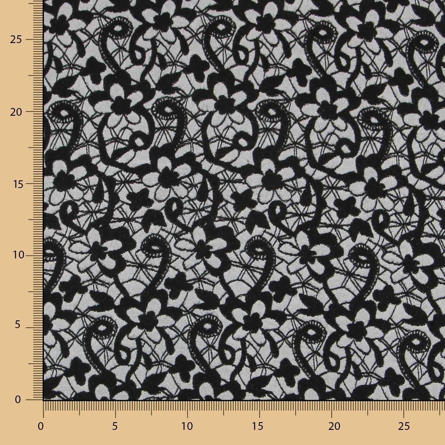 Jacquard Floral Preto Cinzento - Ribes y Casals
