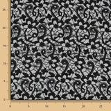 Jacquard Floral Preto Cinzento - Ribes y Casals
