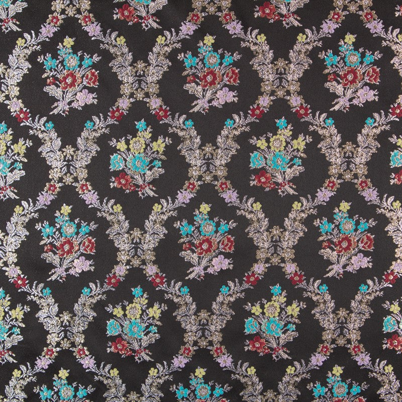Jacquard Lurex Boquet Negro - Ribes y Casals
