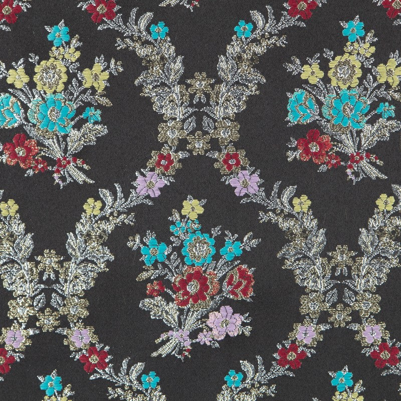 Jacquard Lurex Boquet Negro - Ribes y Casals