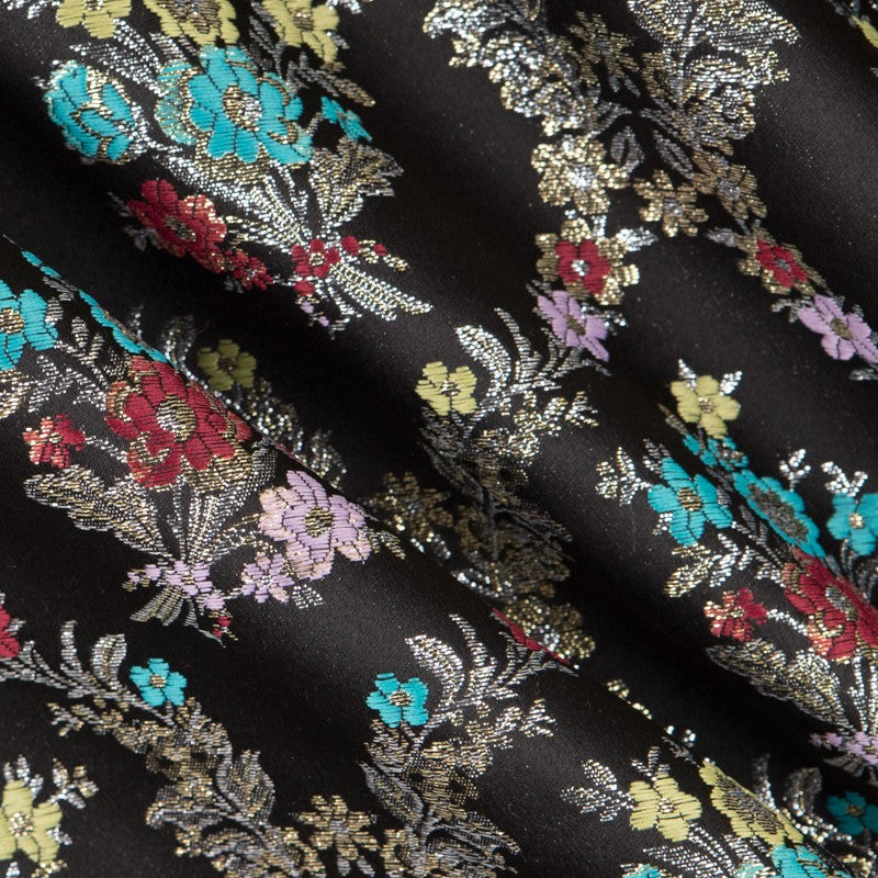 Jacquard Lurex Boquet Negro - Ribes y Casals