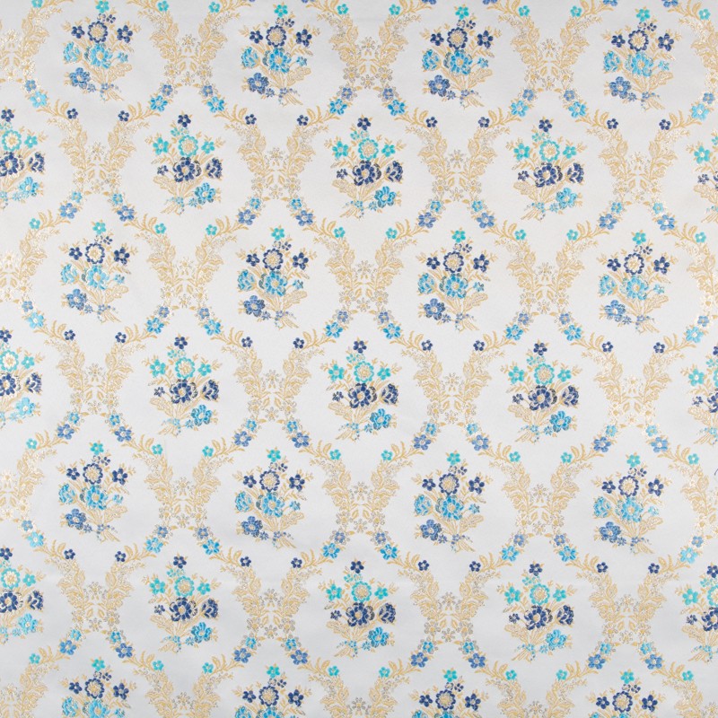Jacquard Lurex Bouquet Turquesa - Ribes y Casals