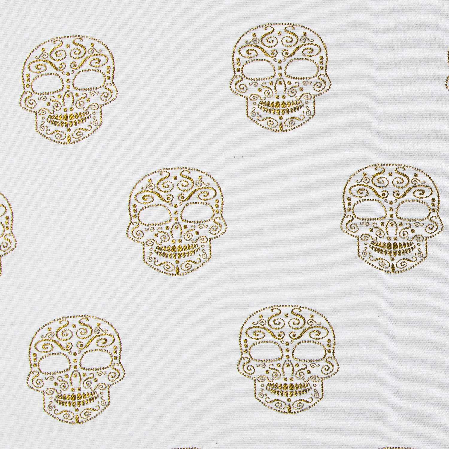 Retal Jacquard Lurex Calavera Cruda Oro 75x140 cm - Ribes y Casals