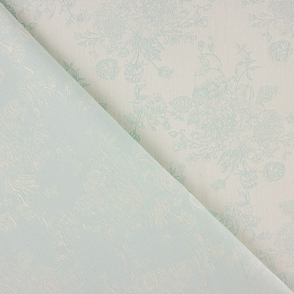 Jacquard Algodón Flores Azul - Ribes y Casals