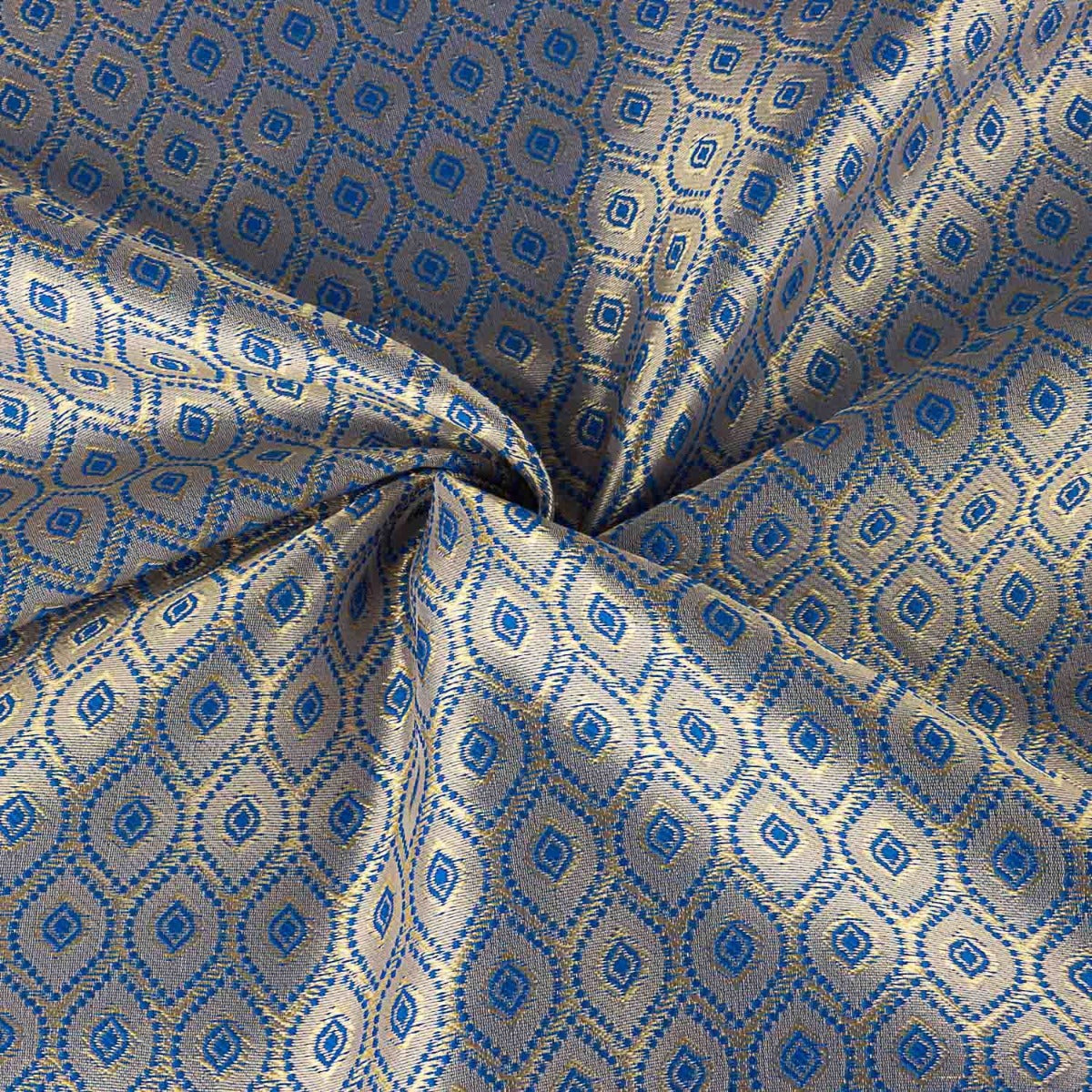 Jacquard Bicolor Losangos Azul - Ribes y Casals