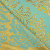 Jacquard Brocado Florencia Azul e Dourado - Ribes y Casals