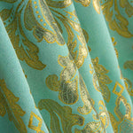 Jacquard Brocado Florencia Azul e Dourado - Ribes y Casals