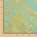Jacquard Brocado Florencia Azul e Dourado - Ribes y Casals
