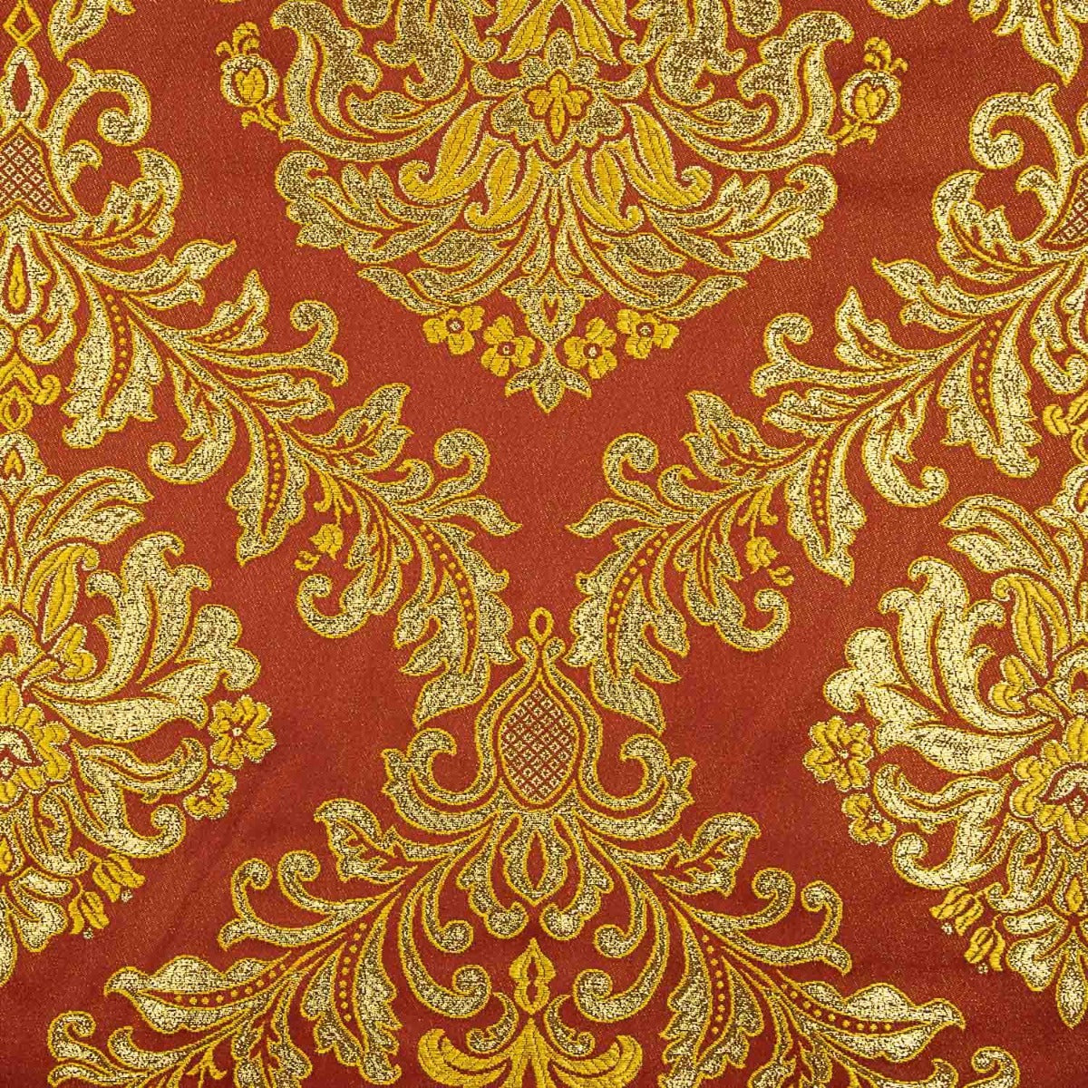 Jacquard Brocado Florencia Granada e Dourado - Ribes y Casals
