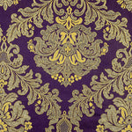 Jacquard Brocado Florencia Roxo e Dourado - Ribes y Casals